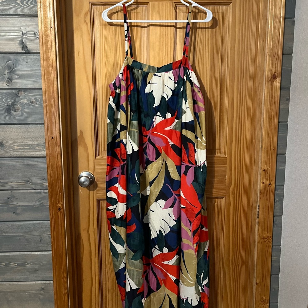 a new day Multicolor Leaf Print Maxi Dress
